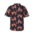 thumbnail image 3 of Daiia Leopard Print Hawaiian Shirt for Men Gentle Cotton Regular Short Sleeve Casual-Medium, 3 of 9