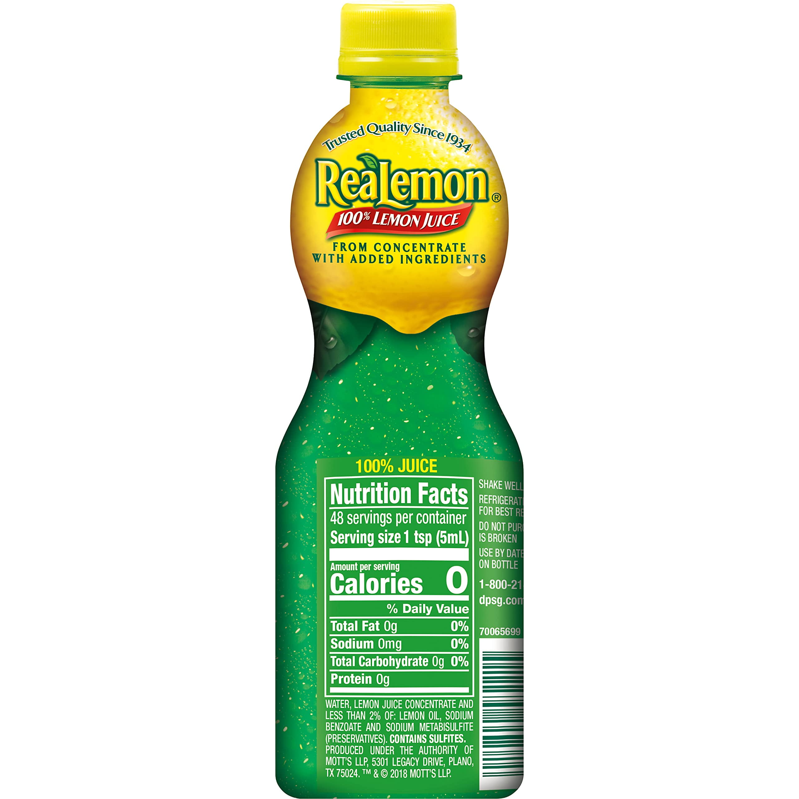 Realemon 100% Lemon Juice, 8 Fl Oz Bottle (Pack Of 12), Made With Lemon Juice From Concentrate, Gluten-Free, Sodium Free, Perfect Mixer To Add To Cocktails And Marinades