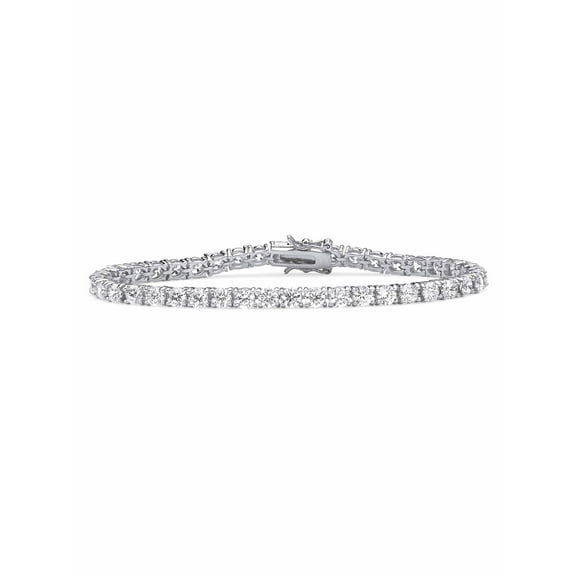 PalmBeach Jewelry Round Cubic Zirconia Tennis Bracelet 10.75 TCW 18k Gold-Plated Sterling Silver or Platinum-Plated.