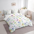 thumbnail image 3 of Homewish Chic Flowers 7-Piece Bedding Comforter Set For Kids Teens Adults,Floral Blossoms King Bedding Sets,Dreamy Princess Ultra Soft Bed Sheets,Ultra Soft Home Decor,Reversible, 3 of 8