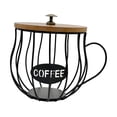 thumbnail image 2 of veasfak Support de Dosettes de Café Moderne en Forme de Tasse Conteneur Robuste pour Bureau Maison Bureau Noir, 2 of 9