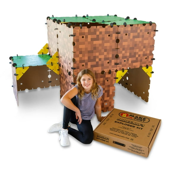 Kit de construcción Make-A-Fort Minecraft Explorer con funda de transporte