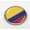 Metal Bezel, variant on Colombia Flag 3D Domed Round Automotive Emblem