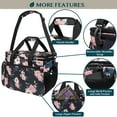 thumbnail image 4 of PAVILIA Knitting Yarn Storage Bag Crochet Knitter Organizer, Floral Black, 4 of 6