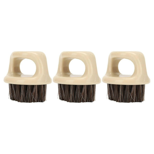 3Pcs Shaving Brush Ring Handle Men Beard Soft Bristle Burr Free Comb Styling Cleaning Tool for Hair Salon