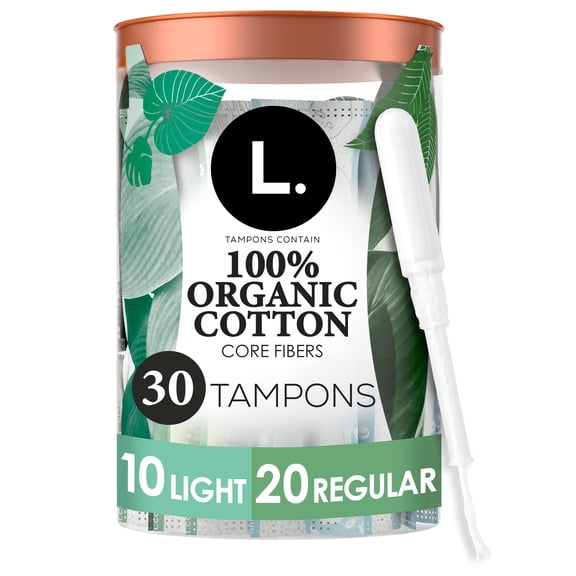 L. Organic Cotton Tampons Light/Regular Absorbency, 30 Count