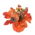 thumbnail image 3 of Clearance Under $1 Orange Autumn Pumpkin and Maple Leaf Table Centerpiece 7.8in, 3 of 5