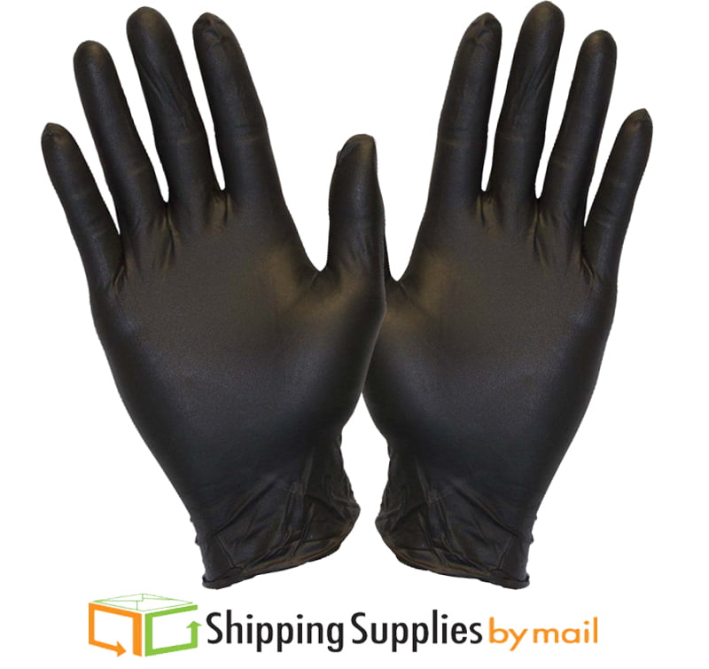 Gloves Black 100pcs Lavex Industrial Nitrile 5 Mil Thick Powder-Free XL size. 
