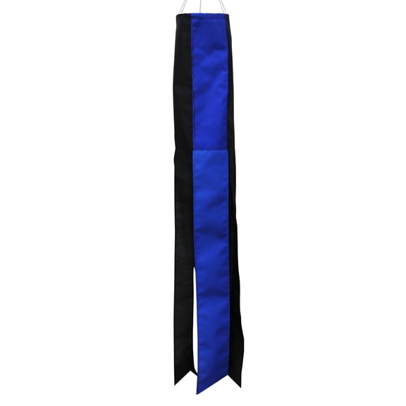 In the Breeze 5025 — Thin Blue Line 40-Inch Windsock - Blue and Black Windsock honoring Police and Law Enforcement Officers