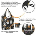 thumbnail image 4 of 5 Pack Foldable Shopping Bag,Black Halloween Ghosts and Pumpkins Reusable Grocery Bags with Pockets,Large Reusable Tote Bags with Handles Waterproof & Lightweight, 4 of 6