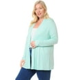 thumbnail image 3 of Pastel by Vivienne Women's Long Sleeve Jersey Plus Size Cardigan Mint XX-Large, 3 of 3