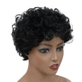 thumbnail image 5 of Peluca Corta Afro Negra de La Peluca Corta Pelucas Pelucas de exterior exterior exterior Natural para Las Mujeres jinwen Peluca corta y rizada, 5 of 5