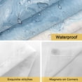 thumbnail image 4 of No Hook Blue Marble Shower Curtain with Snap in Liner Set, Summer Ocean Wave Blue Ombre Waterproof Fabric Bathroom Curtains with See Through Top Window, Hotel Style Modern 66 x 72 Inch, 4 of 9