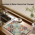 thumbnail image 2 of Absorbent & Water-Controlled Placemat, Dish Drying Mat, Retro Pattern Coffee Mat, Dish Mat Drying Kitchen Mat, Kitchen Drying Mat, Absorbent Hide Stain Rubber Backed Coffee Mat (I,19.6 * 23.6in), 2 of 7