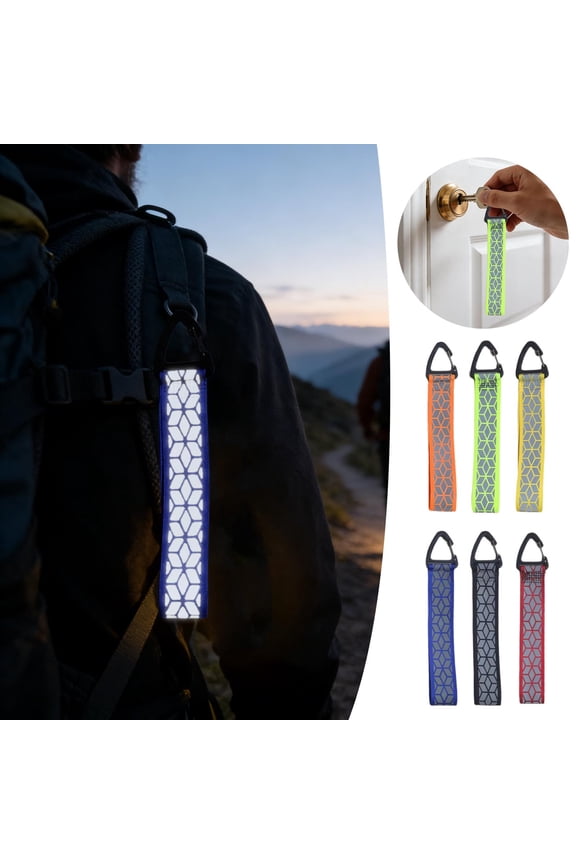 6Pcs Reflective Strips, Safety Reflector Pendants - Safety Keychains | Reflective Tags Key Ring for Night Running & Outdoor Activities, Cloth Safety Pendant