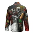 thumbnail image 5 of Zylanna Men's Button up Shirts, Breathable Long Sleeve Turndown Collar Halloween Print Casual Shirts for Men Multicolor, 5 of 5