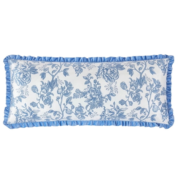 Petals and Pearls by Urban Shop 20" x 48" Ruffle Mink Body Pillow, Blue