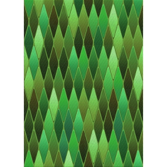 Ahgly Company Machine Washable Indoor Rectangle Transitional Deep Emerald Green Area Rugs, 8' x 10'