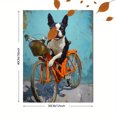 thumbnail image 3 of Boston Terrier Dog Riding Bicycle Oil Painting Canvas Print Wall Art for Living Room Bedroom Office Kitchen Hallway Pet Lover Decor, 3 of 8