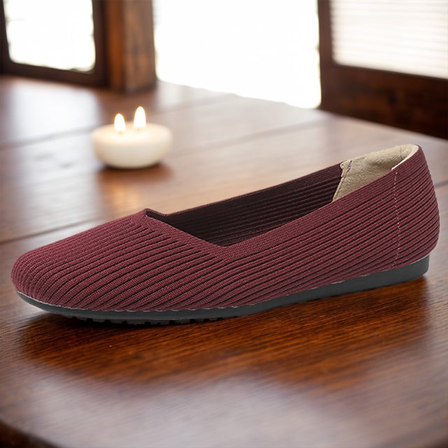 Pisos Mujer Zapatos Planos Punto Casual Ballet Antideslizante Transpirable para Trabajo Oficina (39) Frijol Rojo Rojo
