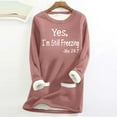 thumbnail image 2 of Feancey Womens Plus Size Christmas Sweatshirts Winter Sherpa Lined Crewneck Pullover Fuzzy Fleece Thermal Tunic Tops Soft Long Sleeve Pajamas with Pockets Rose Gold L, 2 of 4