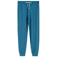 thumbnail image 6 of Men's Drawstring Pocket Cuffed Casual Pants, Solid Color Home Sleep Lounge Pants for Gift, Holiday and Relaxation,Blue,M, 6 of 9