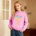 thumbnail image 2 of Ulitacool Sweatshirts For Teen Girls Round Neck Letter Prints Hanukkah Menorah Hooded Sweatshirt Pullover Kids Hoodie Shirt Long Sleeve Blouse Leisure Wear Pink 3-4 Years, 2 of 4