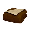 thumbnail image 2 of Lightweight Reversible 3-Piece Comforter Set All Seasons, Down Alternative Comforter with 2 Pillow Shams Twin/Twin XL, Brown/Cream, 2 of 5