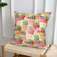 thumbnail image 6 of Throw Pillow Covers, Succulents Cactus blooming Soft Square Pillow Cases with Invisible Zipper for Couch Bed Sofa, Farmhouse Fall Home Decor 18"x18", 6 of 7