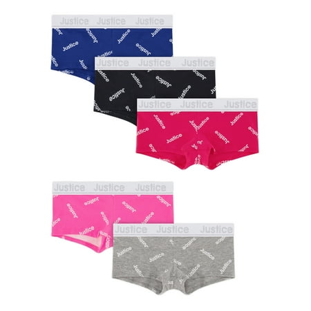 Justice Girls Oh So Soft Logo elastic Shortie 5 pack