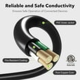 thumbnail image 4 of BN-LINK 8ft Indoor/Outdoor Extension Cord 16/3 SJTW, Black, Water & Weather Resistant, 3-Prong Grounded Plug for Landscaping & Holiday Decorations, Home & Office, 13A ETL, 4 of 8