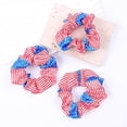 thumbnail image 4 of 3 Pcs Patriotic Hair Scrunchies for Women Girls American Flags Hair Ties 4th of July Red White and Blue Scrunchies Soft Elastic Hair Bands Ponytail Holder for Independence Day USA Hair Accessories, 4 of 7