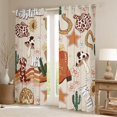 thumbnail image 2 of Homewish Retro Cowboy Boots Curtains Pack of 2 (42x84 Each),Rustic Cow Print Curtains Blackout,Mushroom Cacrus Flower Pattern Bedroom Curtains For Teens,Super Cozy Room Decor, 2 of 6