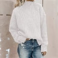 thumbnail image 2 of Women'S Oversized Fall Sweaters Casual Long Sleeve Crewneck Chunky Cable Knit Pullover Tops Winter Clothes White M, 2 of 3
