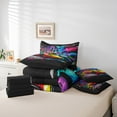 thumbnail image 4 of Erosebridal Graffiti Racing Car Bed in a Bag Queen size, Splash Race Car Bed Set, Reversible 7-Piece, 4 of 5