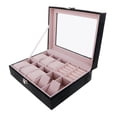 thumbnail image 4 of Abbracc Mens Watch Storage Box PU Leather Watch Display Case Jewelry Organizer Black, 4 of 7
