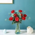 thumbnail image 4 of NAMZI 12 Bouquets of Artificial Silk Flowers Realistic Rose Bouquets with Long Stems for Home Wedding Decoration Party (Red), 4 of 4