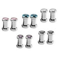 thumbnail image 3 of 10 Pieces Stainless Steel Plug Tunnels Gem Stretcher Expander 6g-00g 4mm, 3 of 10