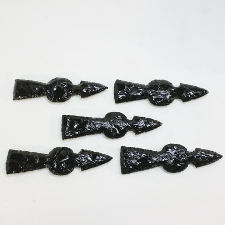 5 Obsidian Ornamental Tomahawk Heads #7710 Ax Axe Hatchet
