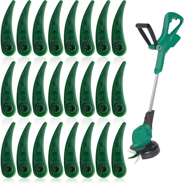 Accesorios para cortadoras de césped, cabezal de corte compatible con cuchillas de plástico duraderas y fácil instalación, cuchillas ABS verdes de 84 mm para un mantenimiento del césped sin