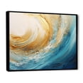 thumbnail image 2 of Designart "Surging In Golden Sapphire V" Abstract Spirals Floater Framed Canvas Wall Art, 2 of 5