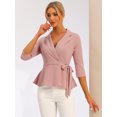 thumbnail image 4 of Top Peplum para mujer Allegra K Rosa XL, 4 of 5
