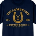 thumbnail image 2 of Yellowstone Horseshoe Logo Adult Navy Crew Neck Short Sleeve T-shirt-3XL, 2 of 4