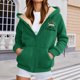 thumbnail image 2 of WILLBEST Sudadera Larga para Mujer, Estilo Casual de Invierno, con Cremallera, Forrada, con Estampado Festivo Chaqueta Suave, Cómoda y Cálida, Ideal para Deportes Al Aire Libre y Uso Diario Mediana, 2 of 5