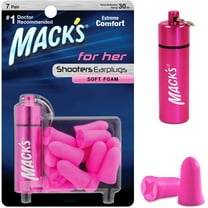 Mack's For Her Soft Foam Shooting Ear Plugs, 7 Pair with Travel Case - Small Earplugs for Hunting, Tactical, Target, Skeet and Trap Shooting