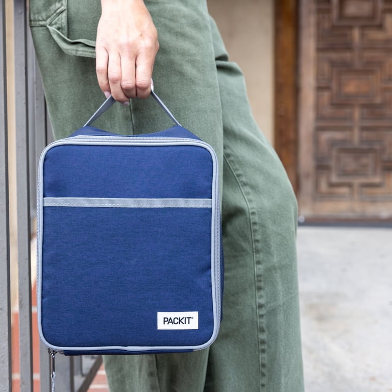 PackIt Freezable Upright Lunch Box, Large, Dusty Navy & Gray photo 4