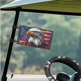 thumbnail image 3 of XYZCANDO Eagle American Flag 4pcs Golf Cart Seat Covers USA Flag Golf Cart Steering Wheel Covers Golf Cart Flags Easy to Install Golf Cart Seat Towel Steering Wheel Wrap Small Flag Black, 3 of 7