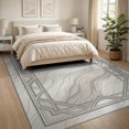 thumbnail image 3 of ODIKA 8'x10' Washable Area Rug Bathroom Farmhouse Ash Abstract Asymmetrical Shapes Entryway for Living Room, Under Sectional, Family , Durable, Non-Slip, 3 of 7