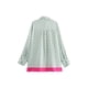 thumbnail image 4 of HH TRAF Camisa estampada de seda satinada con solapa retro de verano para mujer, camisa informal de manga larga con botonadura sencilla, top de calle para mujer, 4 of 5