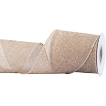 Joycrosso Burlap Wired Edge Ribbon 4 inch x 10 Yards, Natural, Ideal for Crafting, Gift Wrapping, Wreath, Christmas Tree, and Rustic Wedding Decorations